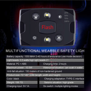 wearable safety light product image for low-light safety visibility