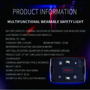 OBO wearable safety light product image for low-light safety visibility