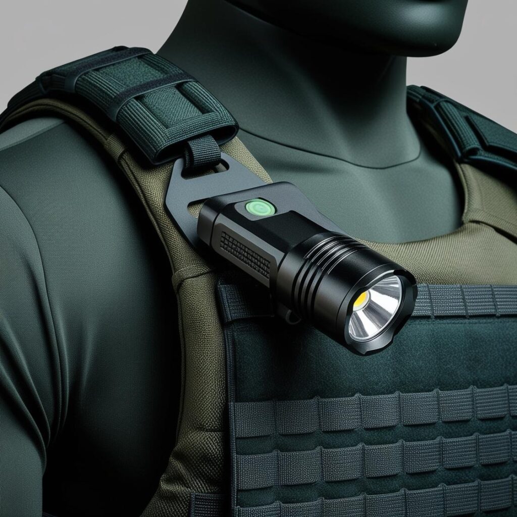 Patrol officer wearable safety light placement on uniform vest