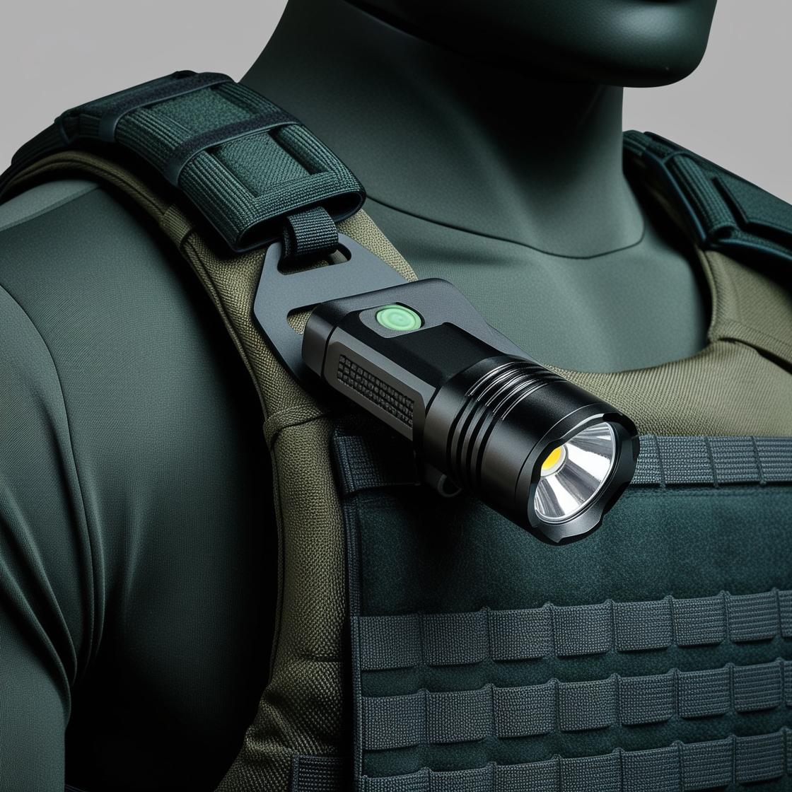 Patrol officer wearable safety light placement on uniform vest for field testing